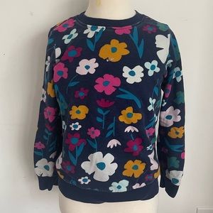Navy floral casual girls sweatshirt.